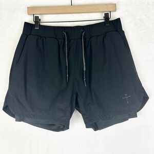 Three Nails Men's Pro Tech Liner Shorts Size Medium Black 5" Drawstring Pockets